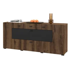 Garnero Arredamenti Credenza 165x71h moderna cm rovere scuro nero Maserati Rovere Rustico - Nero opaco Best