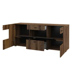 Garnero Arredamenti Credenza 165x71h moderna cm rovere scuro nero Maserati Rovere Rustico - Nero opaco Best