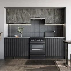 Garnero Arredamenti Cucina 240cm completa componibile moderna marmo nero grigio Yangon Hot