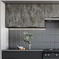 Garnero Arredamenti Cucina 240cm completa componibile moderna marmo nero grigio Yangon Hot