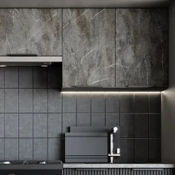 Garnero Arredamenti Cucina 240cm completa componibile moderna marmo nero grigio Yangon Hot