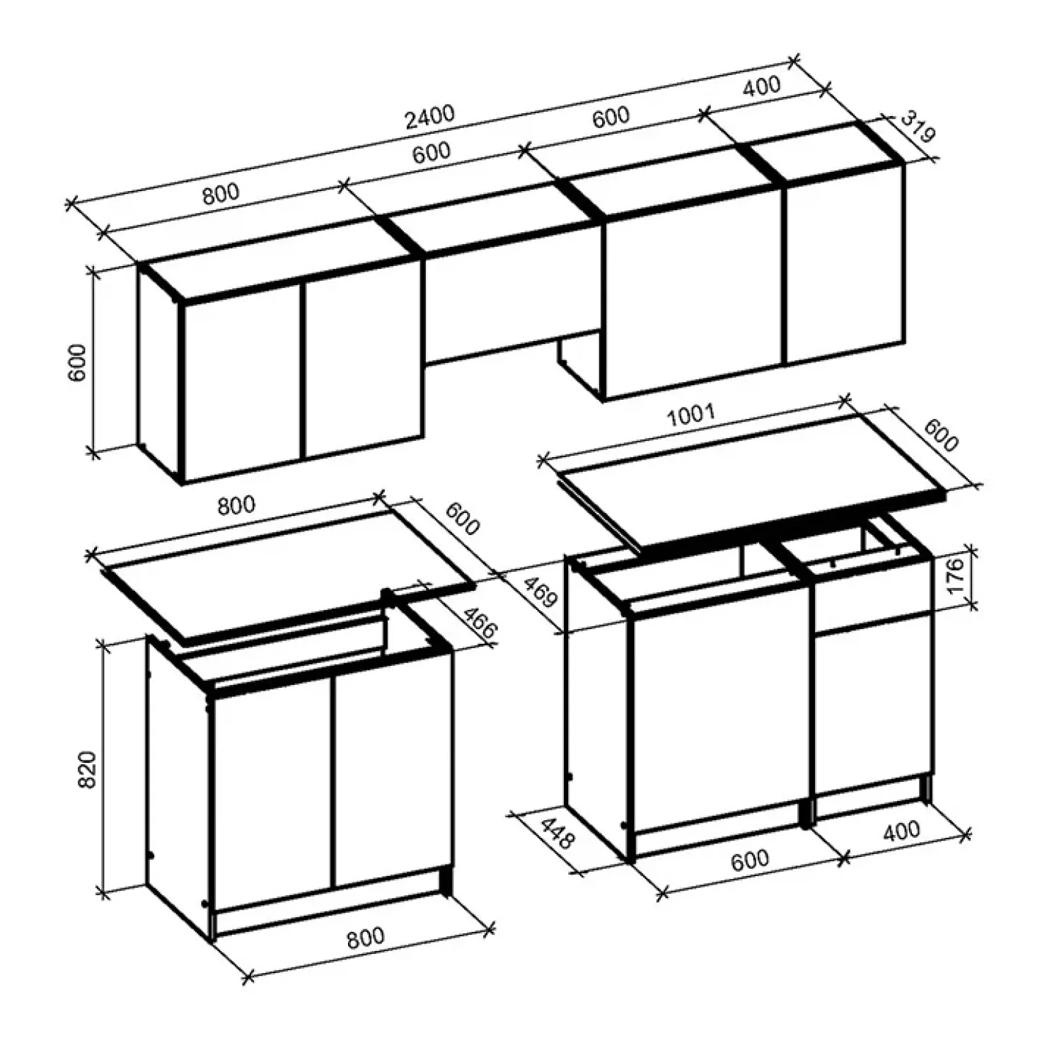 Garnero Arredamenti Cucina 240cm completa componibile moderna marmo nero grigio Yangon Hot