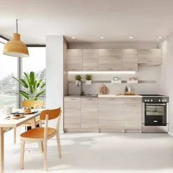 Garnero Arredamenti Cucina 240cm completa moderna lineare sonoma Dalia Rovere