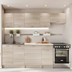 Garnero Arredamenti Cucina 240cm completa moderna lineare sonoma Dalia Rovere