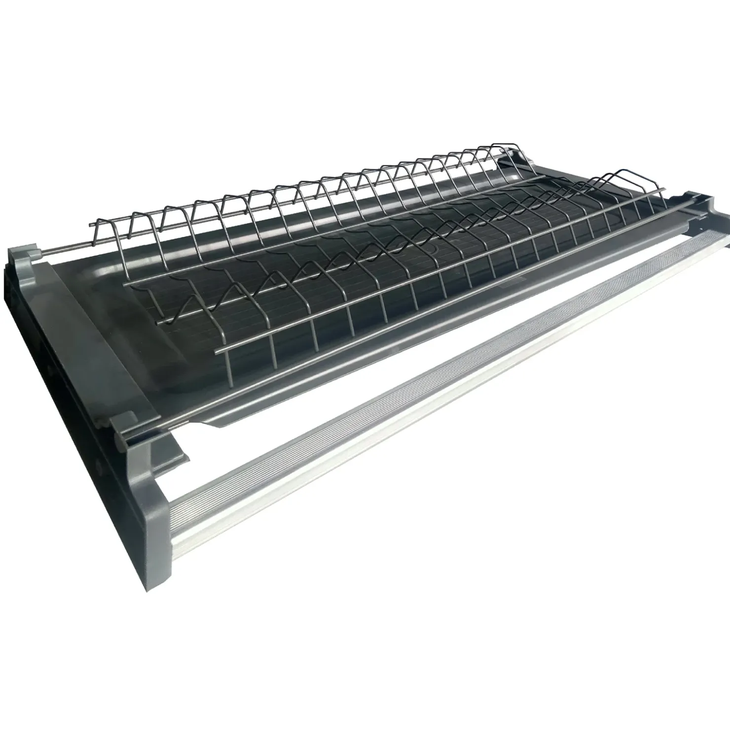 Garnero Arredamenti Cucina 255cm componibile lineare moderna bianco grigio pietra Gourmet Pure Bianco Lucido - Grigio pietra Outlet