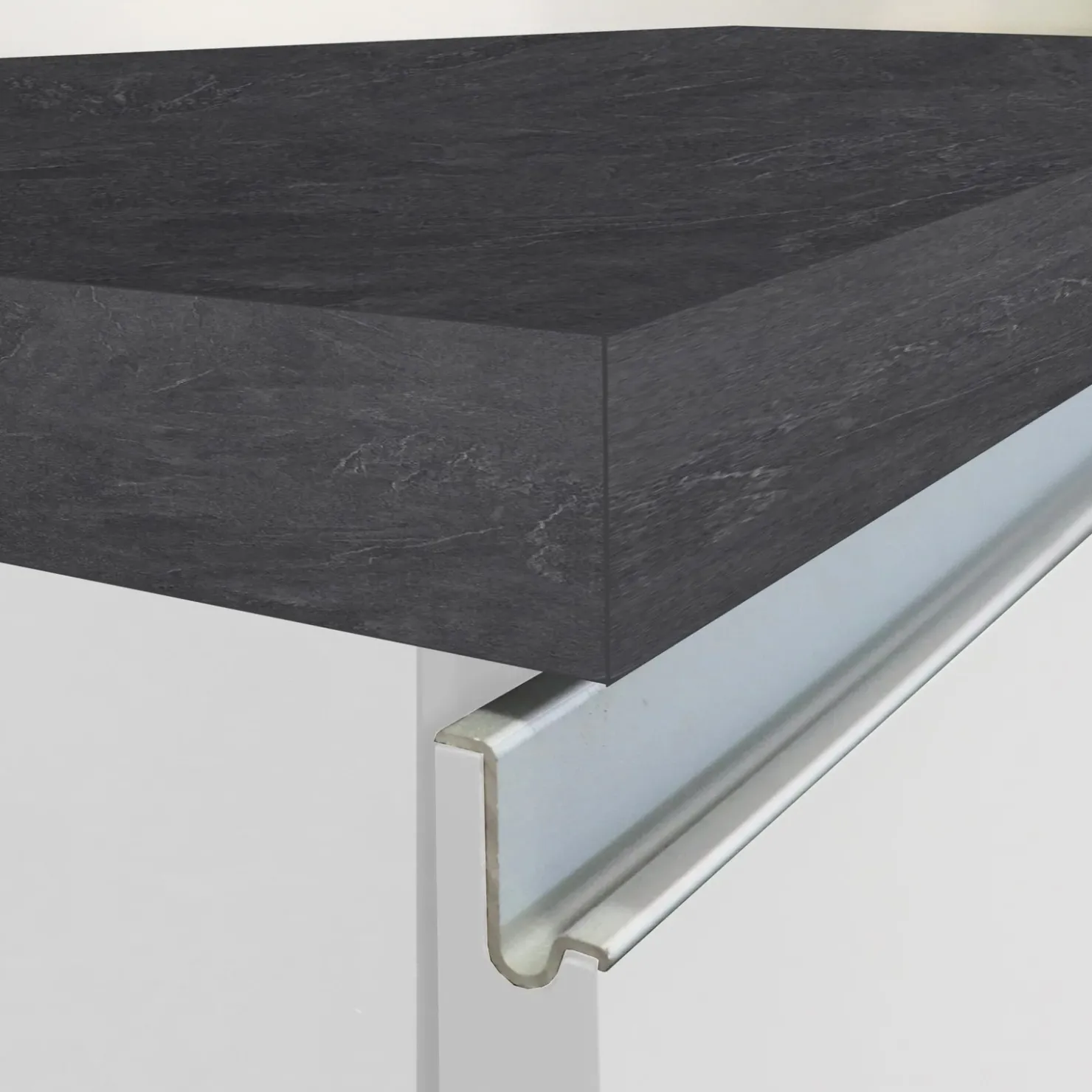 Garnero Arredamenti Cucina 255cm componibile lineare moderna bianco grigio pietra Gourmet Pure Bianco Lucido - Grigio pietra Outlet