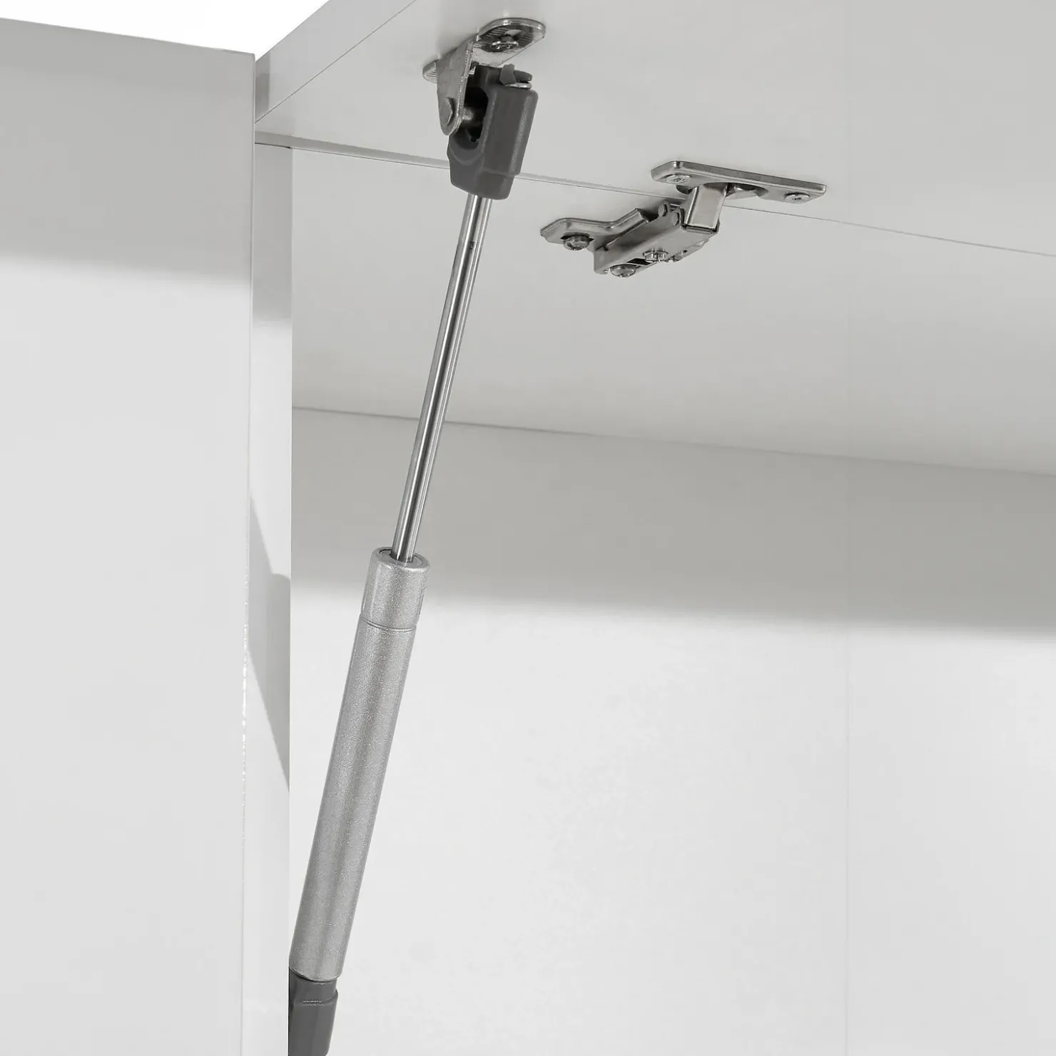 Garnero Arredamenti Cucina 255cm componibile lineare moderna bianco grigio pietra Gourmet Pure Bianco Lucido - Grigio pietra Outlet