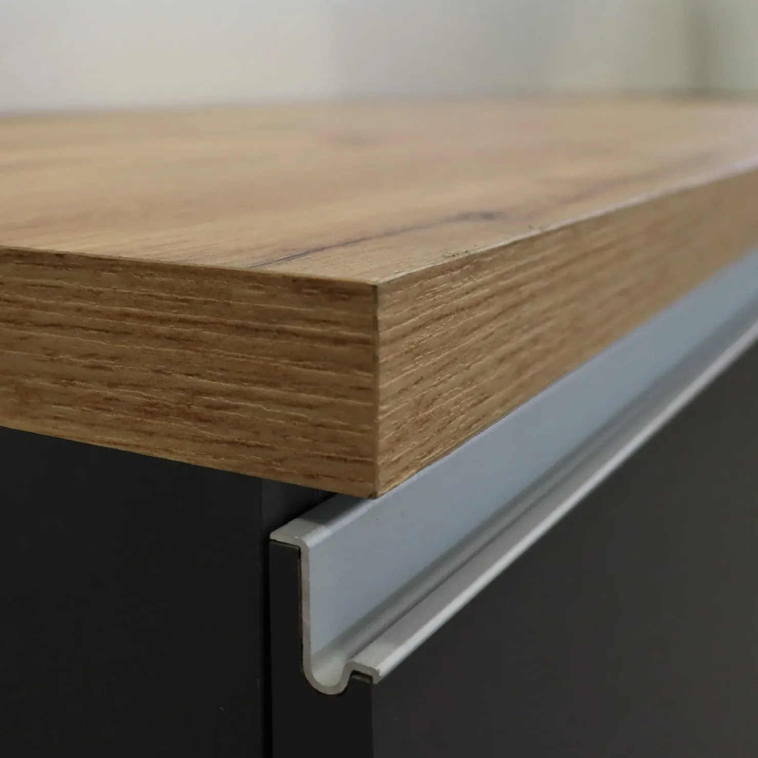 Garnero Arredamenti Cucina 255cm componibile lineare moderna antracite rovere Gourmet Pure Antracite - Rovere Hot