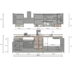 Garnero Arredamenti Cucina 255cm componibile lineare moderna antracite grigio pietra Gourmet Pure Antracite - Grigio pietra Sale