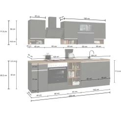 Garnero Arredamenti Cucina 255cm componibile lineare moderna antracite grigio pietra Gourmet Pure Antracite - Grigio pietra Sale