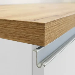 Garnero Arredamenti Cucina 255cm componibile lineare moderna bianco rovere Gourmet Pure Bianco Lucido - Rovere Outlet