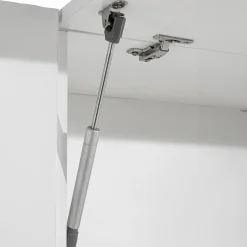 Garnero Arredamenti Cucina 255cm componibile lineare moderna bianco grigio pietra Gourmet Prestige Bianco Lucido - Grigio pietra Discount