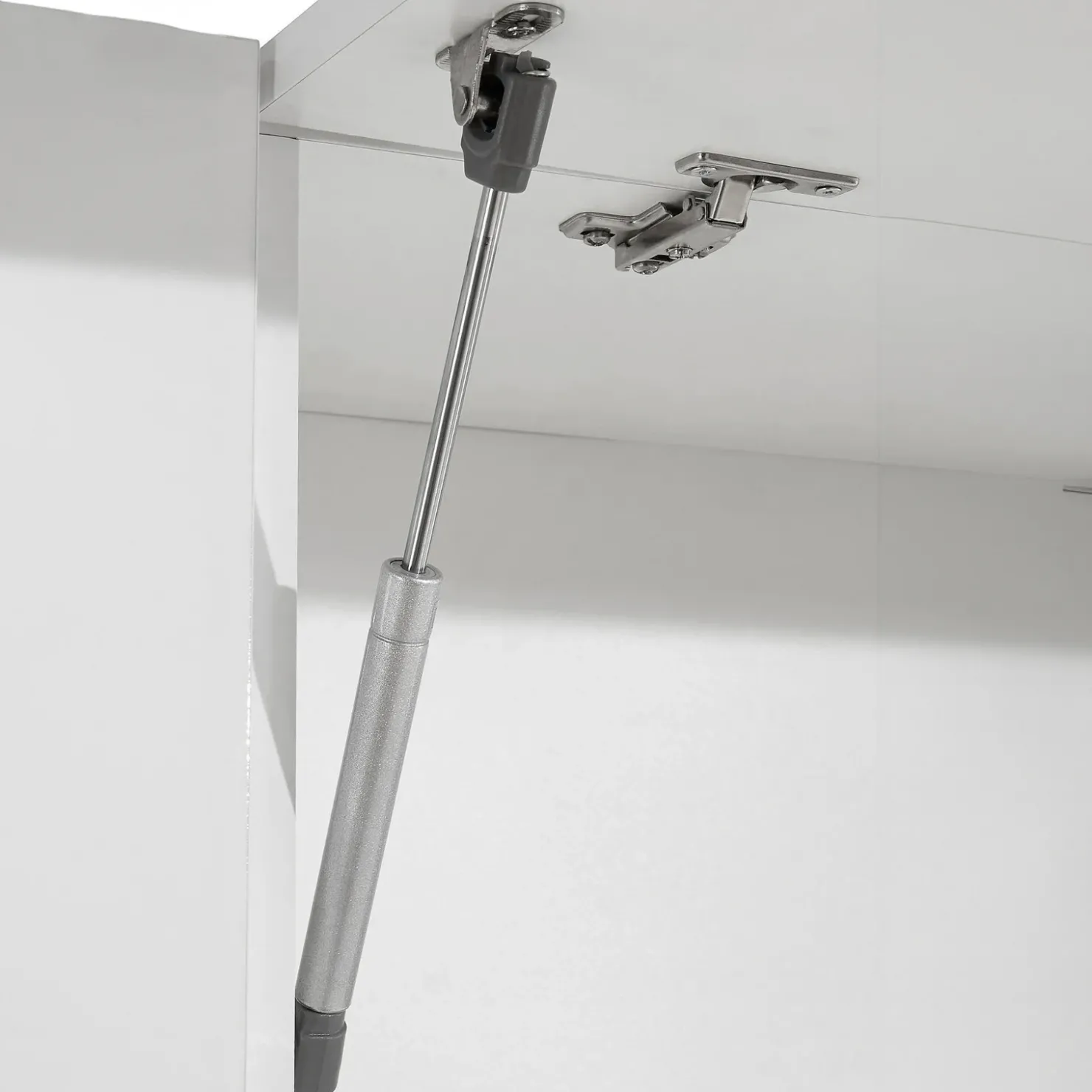 Garnero Arredamenti Cucina 255cm componibile lineare moderna bianco grigio pietra Gourmet Prestige Bianco Lucido - Grigio pietra Discount