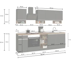 Garnero Arredamenti Cucina 255cm componibile lineare moderna bianco rovere Gourmet Elegance Bianco Lucido - Rovere Best