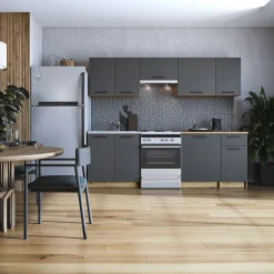 Garnero Arredamenti Cucina 240cm moderna componibile standard antracite rovere Urban Antracite - Rovere