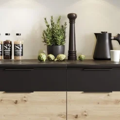 Garnero Arredamenti Cucina 260cm moderna componibile standard quercia nero Terry Clearance