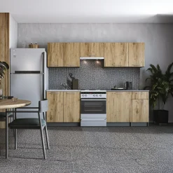 Garnero Arredamenti Cucina 240cm moderna componibile lineare quercia antracite Urban Quercia - Antracite Hot