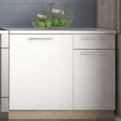 Garnero Arredamenti Cucina 240cm moderna componibile bianca rovere Urban Bianco Opaco - Rovere