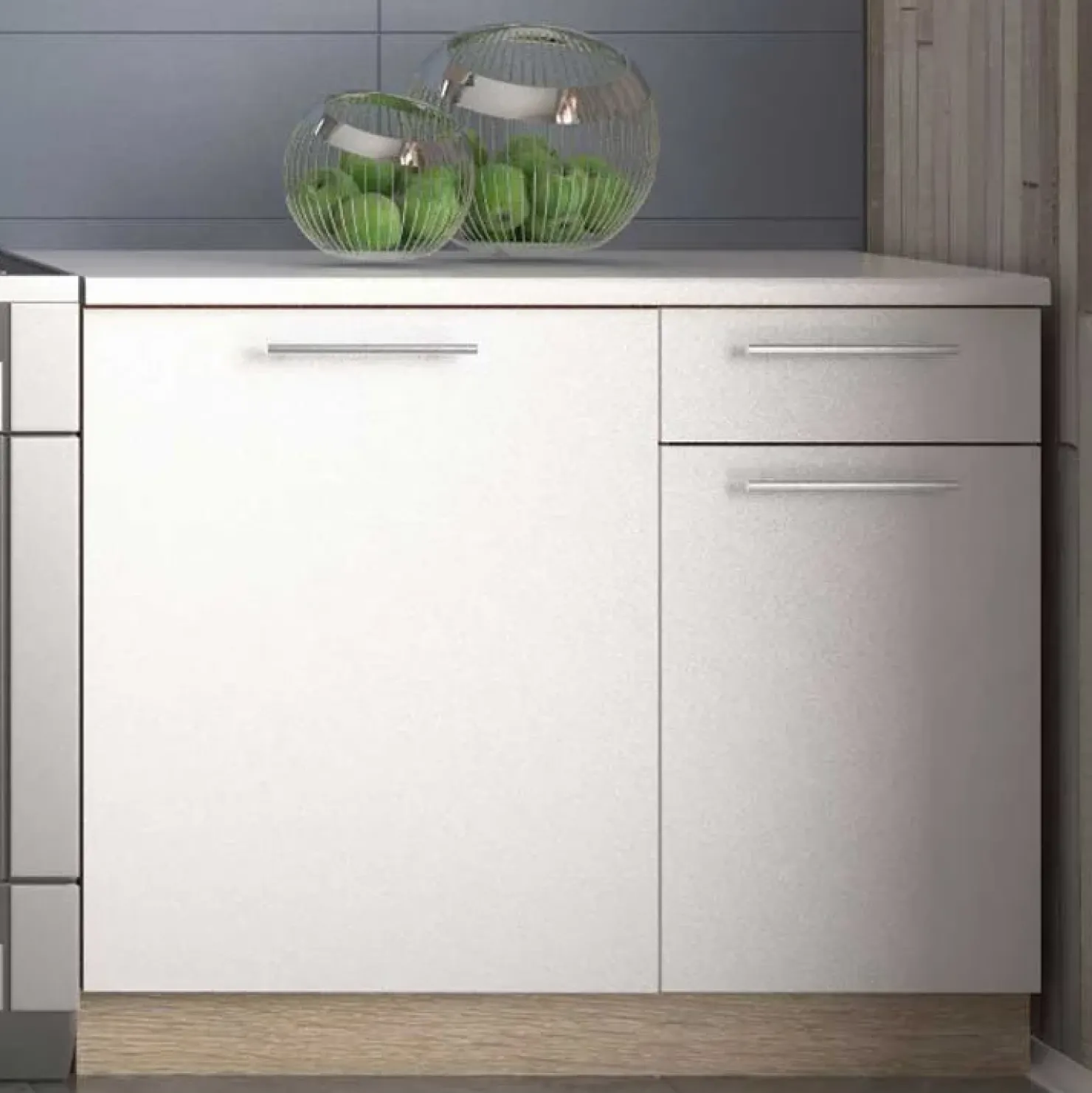 Garnero Arredamenti Cucina 240cm moderna componibile bianca rovere Urban Bianco Opaco - Rovere