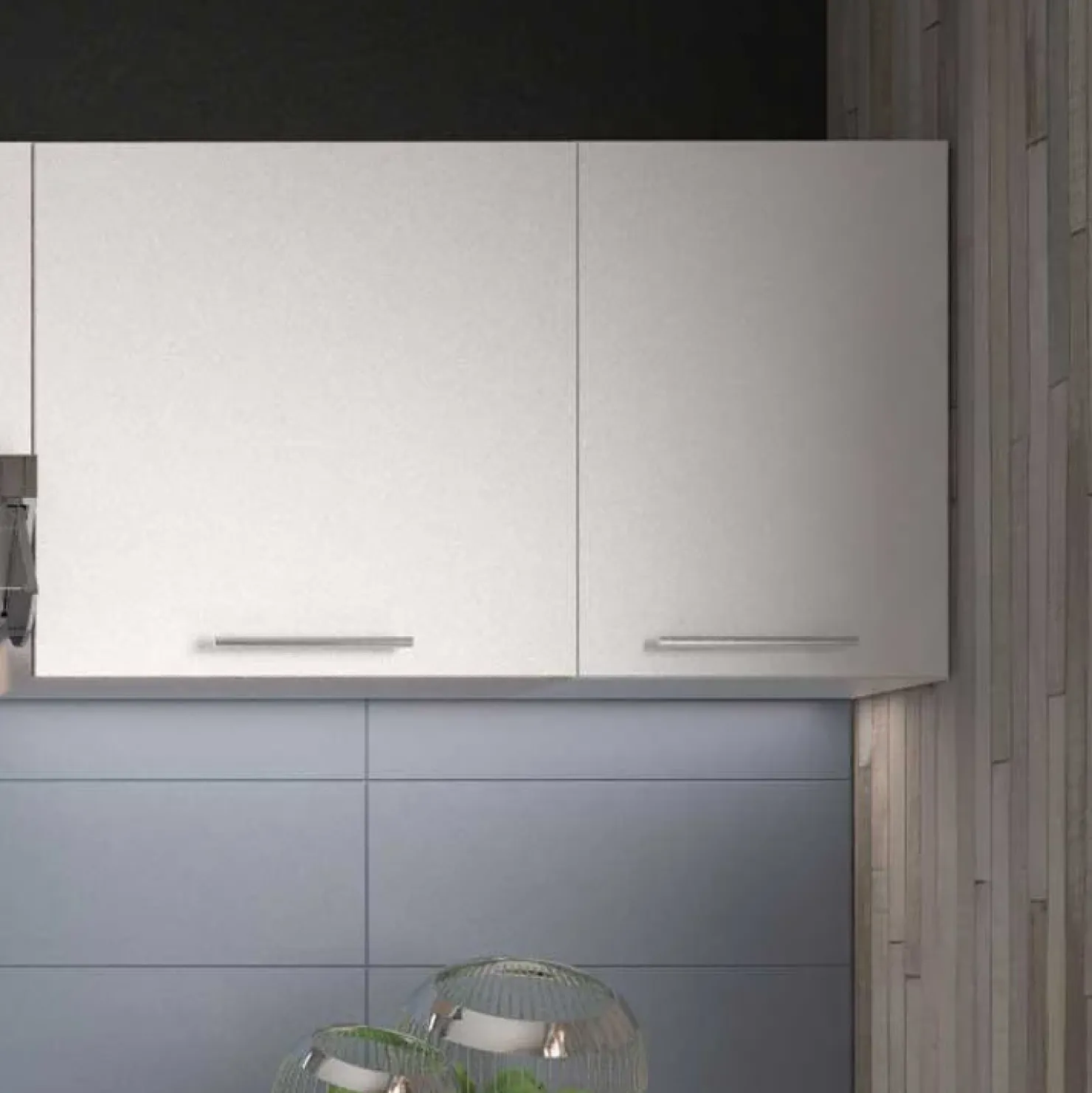 Garnero Arredamenti Cucina 240cm moderna componibile bianca rovere Urban Bianco Opaco - Rovere