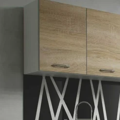 Garnero Arredamenti Cucina 260cm moderna lineare componibile rovere bianco vetro Cook Bianco Opaco - Rovere Outlet