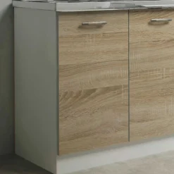 Garnero Arredamenti Cucina 260cm moderna lineare componibile rovere bianco vetro Cook Bianco Opaco - Rovere Outlet