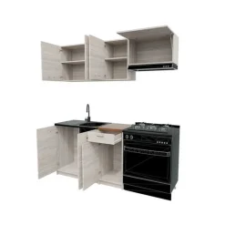 Garnero Arredamenti Cucina 180cm moderna lineare componibile sonoma Dalia Rovere