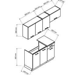 Garnero Arredamenti Cucina 180cm moderna lineare componibile sonoma Dalia Rovere