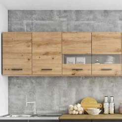 Garnero Arredamenti Cucina 260cm moderna lineare standard rovere grigio Cook Antracite - Rovere Best