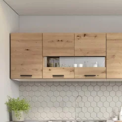 Garnero Arredamenti Cucina 240cm moderna lineare grigio rovere Erika Hot