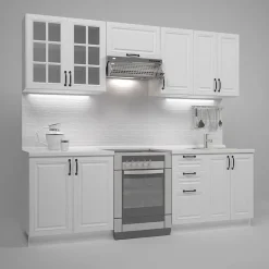 Garnero Arredamenti Cucina 240cm moderna lineare componibile bianca Artus Online