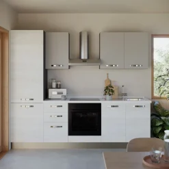 Garnero Arredamenti Cucina 255cm reversibile lineare bianco frassinato grigio MasterChef Sale