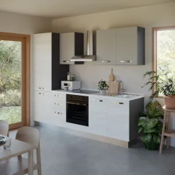 Garnero Arredamenti Cucina 255cm reversibile lineare bianco frassinato grigio MasterChef Sale