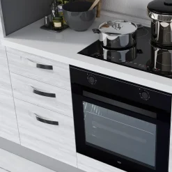 Garnero Arredamenti Cucina 255cm reversibile lineare bianco frassinato grigio MasterChef Sale