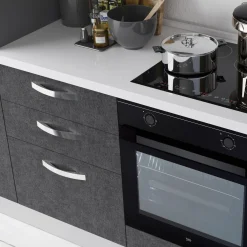 Garnero Arredamenti Cucina 285cm reversibile moderna lineare rovere antracite GourmetSpace Best