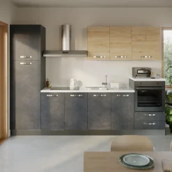 Garnero Arredamenti Cucina 300cm reversibile moderna lineare rovere antracite ChefStyle Best