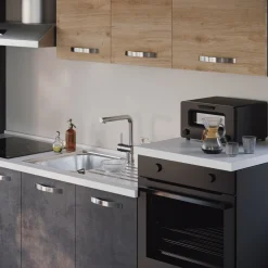 Garnero Arredamenti Cucina 300cm reversibile moderna lineare rovere antracite ChefStyle Best