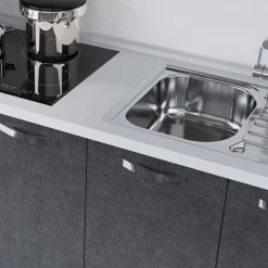 Garnero Arredamenti Cucina 300cm reversibile moderna lineare rovere antracite ChefStyle Best