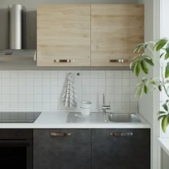 Garnero Arredamenti Cucina 240cm reversibile moderna lineare rovere antracite Culinary