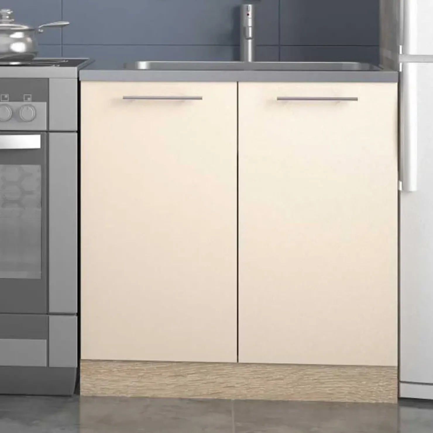 Garnero Arredamenti Cucina moderna 200cm lineare componibile rovere Matrix Beige Discount