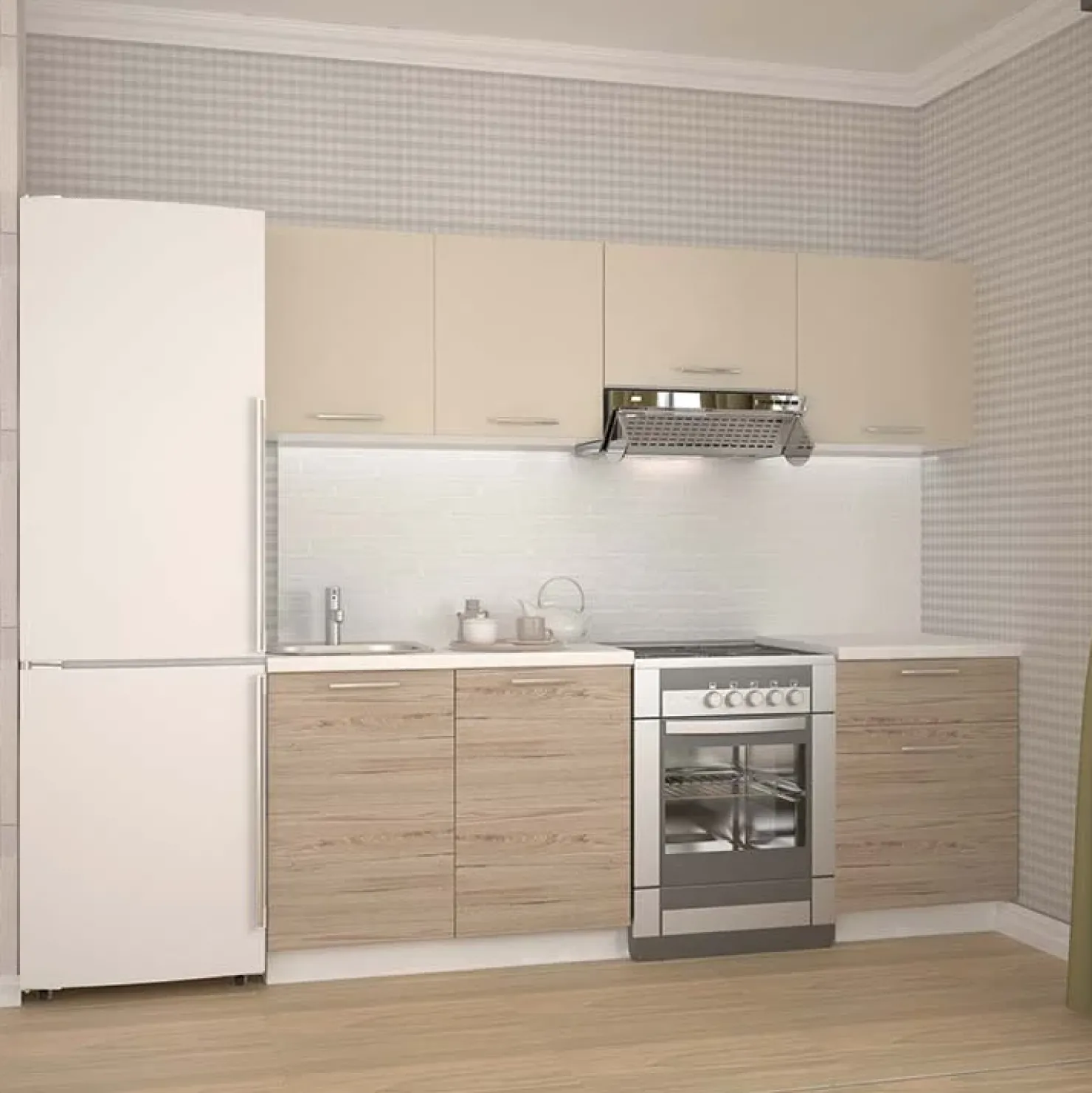 Garnero Arredamenti Cucina moderna standard 220cm rovere beige Noemi Online