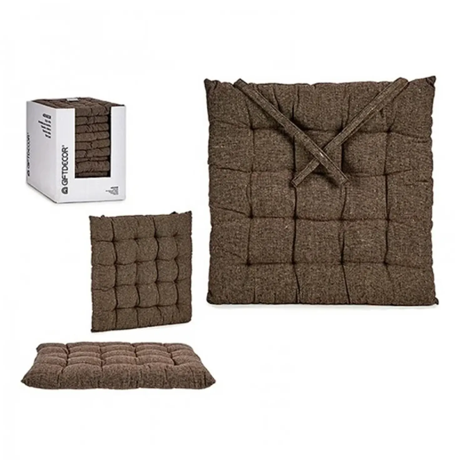 Garnero Arredamenti Cuscino per sedie imbottito 40x40cm marrone Taomi