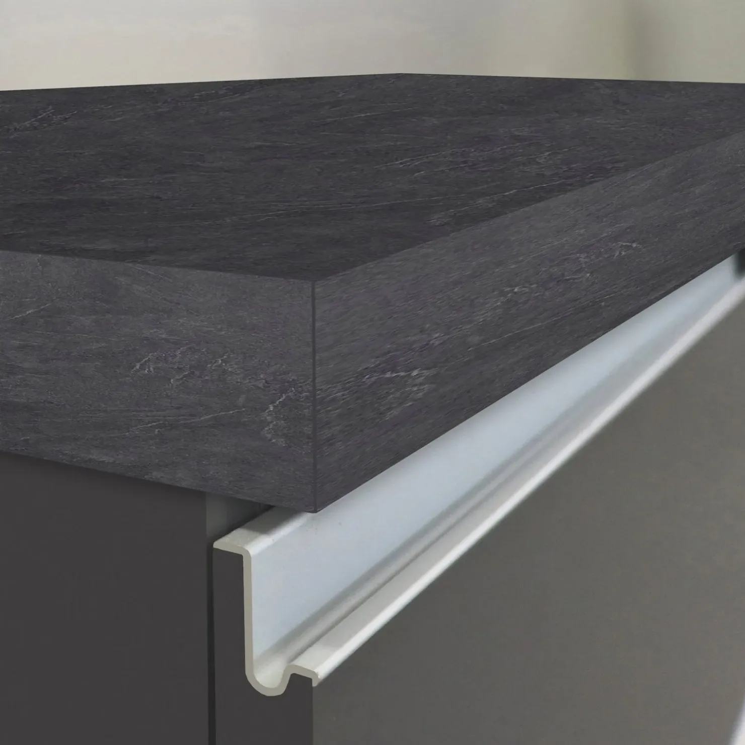 Garnero Arredamenti Dispensa cucina bassa 30x85h cm scorrevole antracite grigio pietra Gourmet Antracite - Grigio pietra Discount