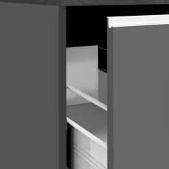 Garnero Arredamenti Dispensa cucina bassa 30x85h cm scorrevole antracite grigio pietra Gourmet Antracite - Grigio pietra Discount