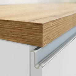 Garnero Arredamenti Dispensa cucina bassa 30x85h cm scorrevole bianco rovere Gourmet Bianco Lucido - Rovere Sale