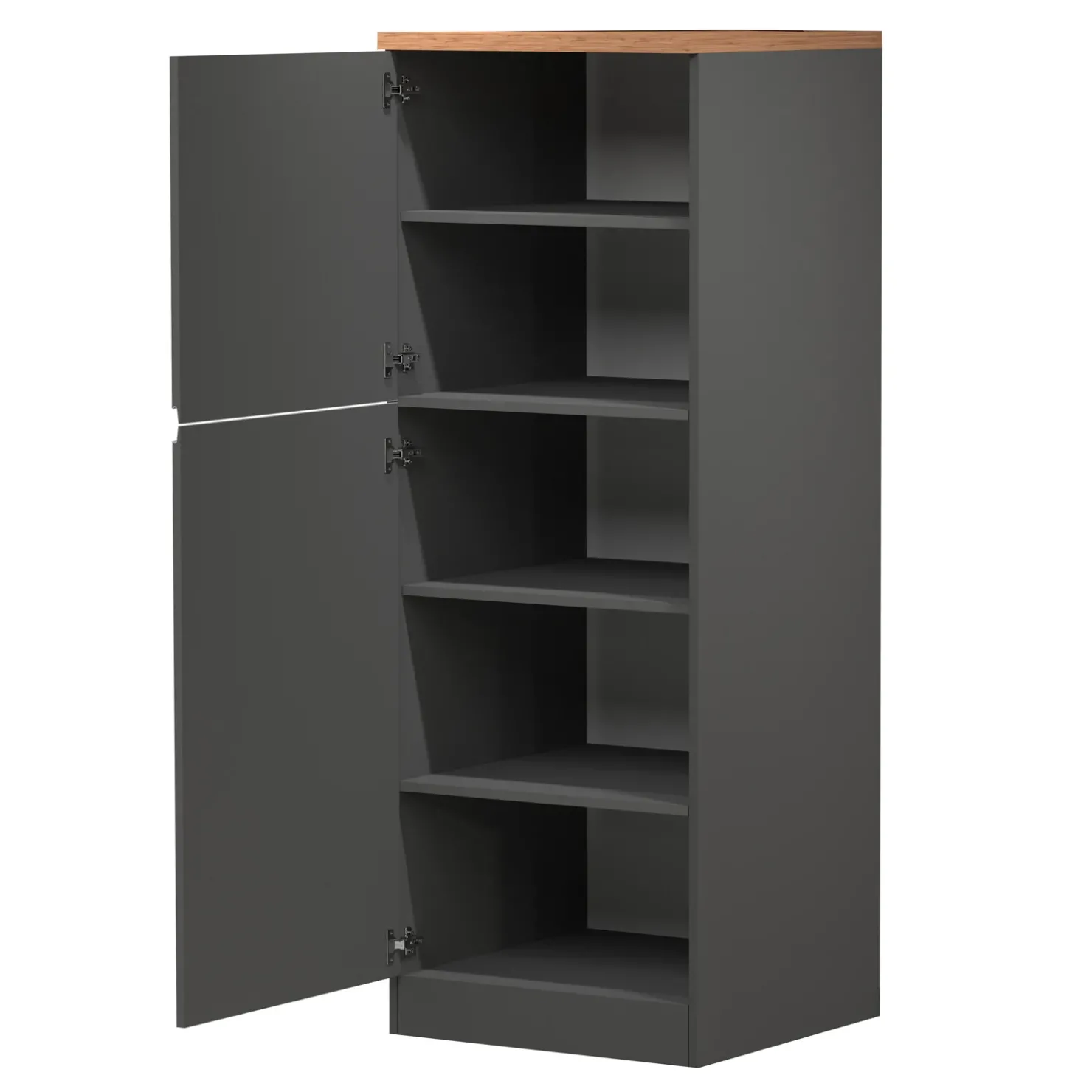 Garnero Arredamenti Dispensa cucina 60x165h cm 4 ripiani antracite rovere Gourmet Antracite - Rovere Clearance