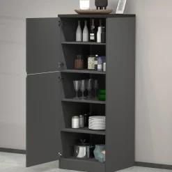 Garnero Arredamenti Dispensa cucina 60x165h cm 4 ripiani antracite grigio pietra Gourmet Antracite - Grigio pietra