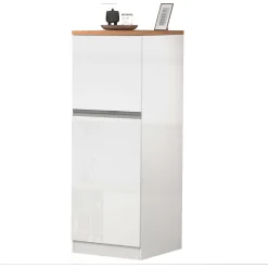 Garnero Arredamenti Dispensa cucina 60x165h cm 4 ripiani bianco rovere Gourmet Bianco Lucido - Rovere Discount