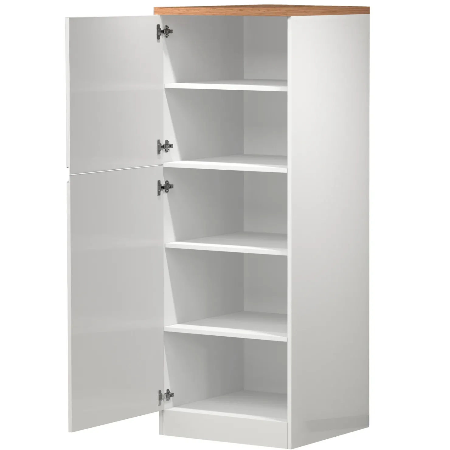 Garnero Arredamenti Dispensa cucina 60x165h cm 4 ripiani bianco rovere Gourmet Bianco Lucido - Rovere Discount