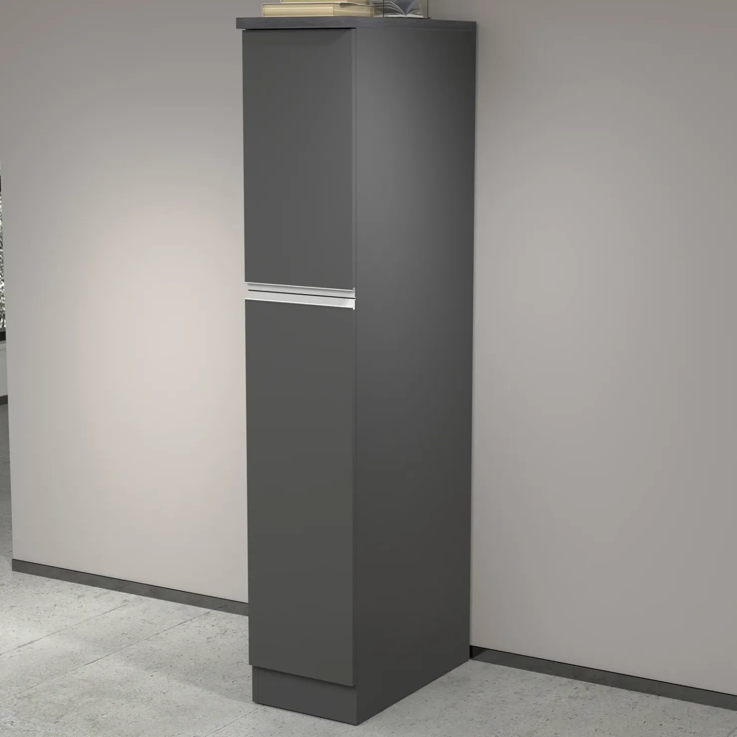 Garnero Arredamenti Dispensa cucina 30x165h cm scorrevole antracite grigio pietra Gourmet Antracite - Grigio pietra Sale